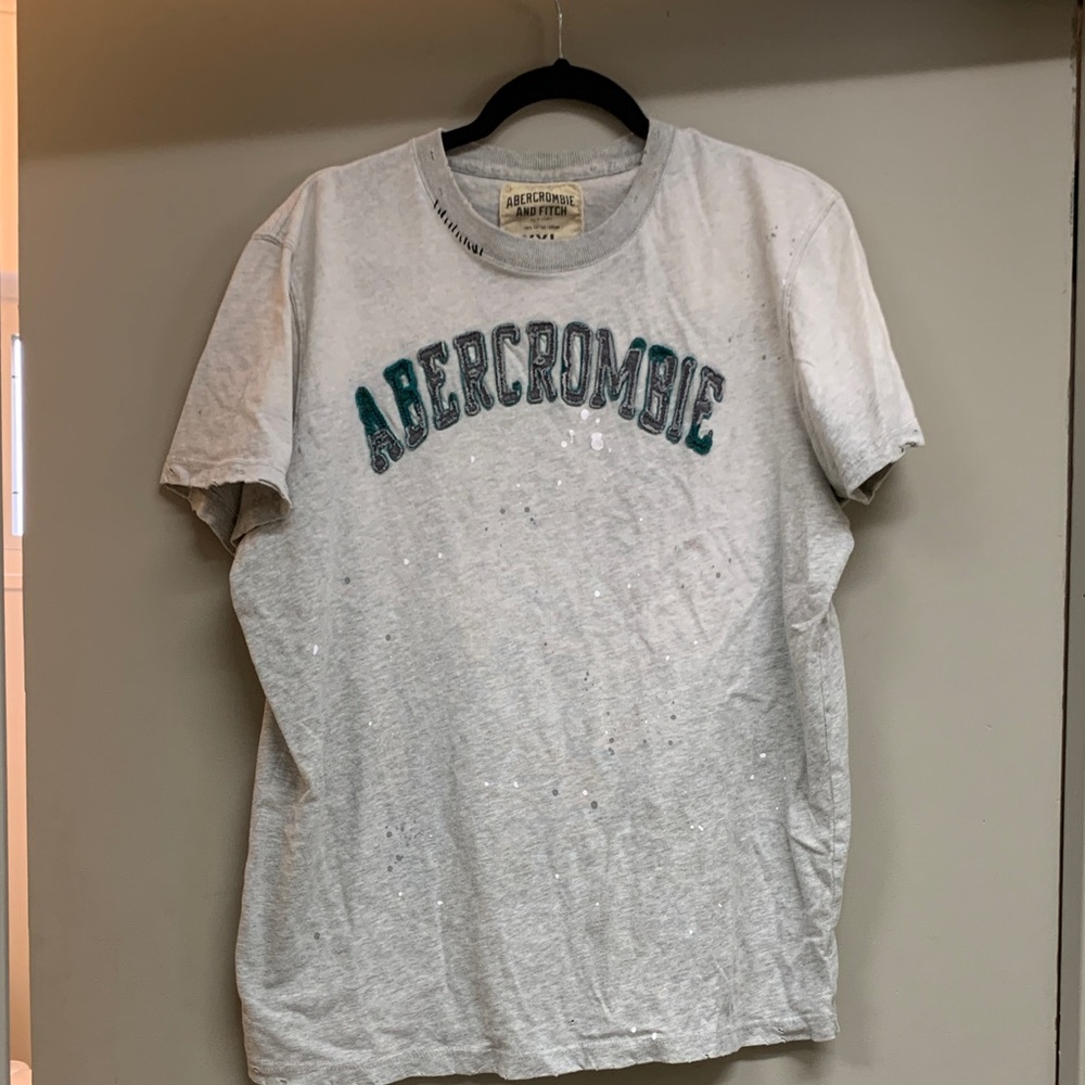 Abercrombie & Fitch Gray T-Shirt with Blue Logo